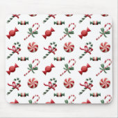 Candy Cane Red Green Weihnachtsfeiertag Mousepad (Vorne)