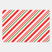 Candy Cane Red Green White Christmas Pattern Geschenkpapier Set (Vorderseite 3)