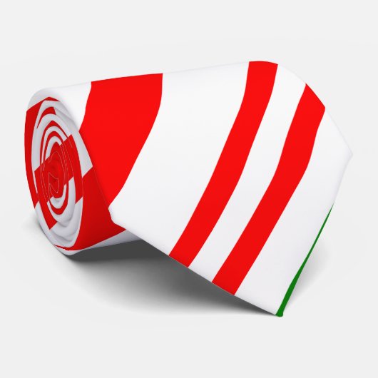 Candy Cane Red Green White Christmas Pattern Krawatte (Gerollt)