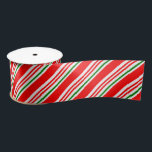 Candy Cane Red Green White Christmas Pattern Satinband<br><div class="desc">Satinband mit Zuckerrohrmuster. Geschenkverpackung für die ganze Familie und für alle Altersgruppen. Zeitloses Muster für Ihren Urlaub.</div>