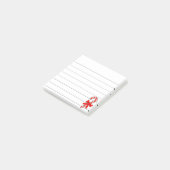 Candy Cane Red Ribbon Christmas Drawing Lined  Post-it Klebezettel (angewinkelt)