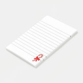 Candy Cane Red Ribbon Christmas Lined Post-it Klebezettel (angewinkelt)