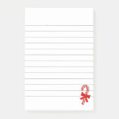 Candy Cane Red Ribbon Christmas Lined Post-it Klebezettel (Vorderseite)