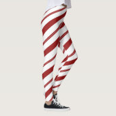 Candy Cane Red Striped Christmas Peppermint Leggings (Rechts)