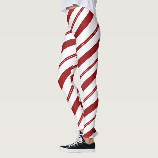 Candy Cane Red Striped Christmas Peppermint Leggings (Links)