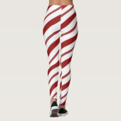 Candy Cane Red Striped Christmas Peppermint Leggings (Rückseite)