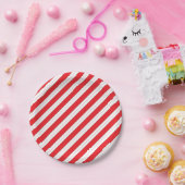 Candy Cane Red Stripes Pappteller (Party)