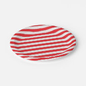 Candy Cane Red Stripes Pappteller (Schrägansicht)