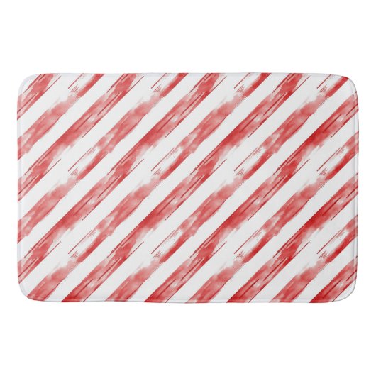 Candy Cane Red Stripes Weihnachten Badematte (Vorderseite)