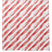 Candy Cane Red Stripes Weihnachten Duschvorhang (Vorderseite)