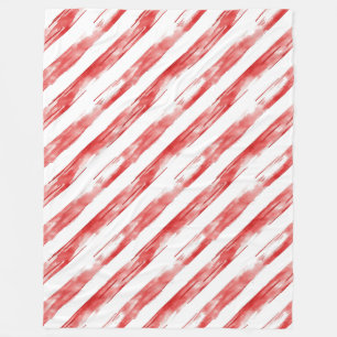 Candy Cane Red Stripes Weihnachten Fleecedecke