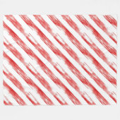 Candy Cane Red Stripes Weihnachten Fleecedecke (Vorderseite (Horizontal))
