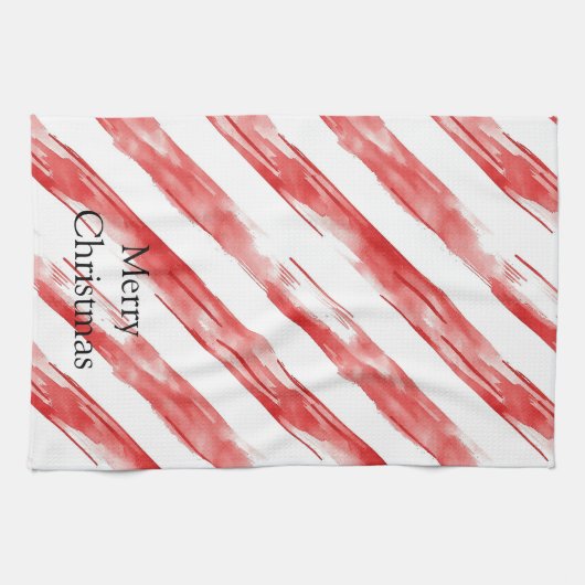 Candy Cane Red Stripes Weihnachten Geschirrtuch (Horizontal)