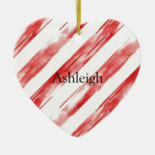 Candy Cane Red Stripes Weihnachten Keramik Ornament (Vorne)