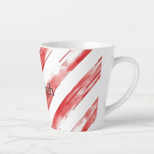 Candy Cane Red Stripes Weihnachten Milchtasse (Rechts)