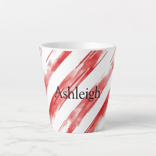 Candy Cane Red Stripes Weihnachten Milchtasse (Vorderseite)