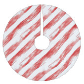 Candy Cane Red Stripes Weihnachten Polyester Weihnachtsbaumdecke (Vorderseite)
