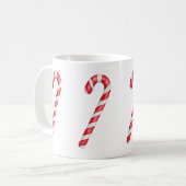 Candy cane red white stripes on pink watercolor kaffeetasse (Vorderseite Links)