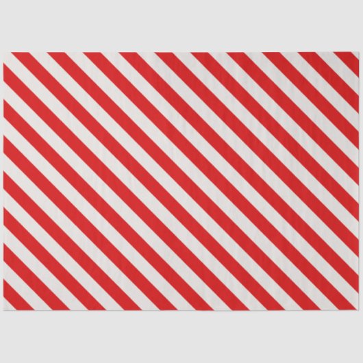 Candy Cane Red White Strips Weihnachten Seidenpapier (Vorderseite)