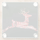 Candy Cane Reindeer auf schwarz, schöne Weihnachte Glasuntersetzer (Rückseite)