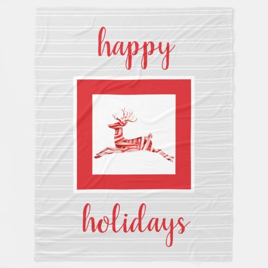 Candy Cane Rentier, Feiertag Fleecedecke (Vorderseite)