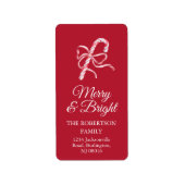 Candy Cane Return Address Sticker Adressaufkleber (Vorne)