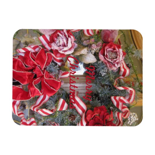 Candy Cane Ribbon Magnet (Horizontal)