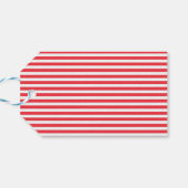Candy Cane Rot und Weiß einfach, horizontal gestre Geschenkanhänger (Rückseite Horizontal)
