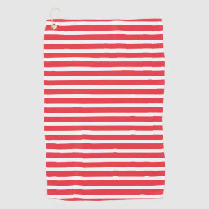 Candy Cane Rot und Weiß einfach, horizontal gestre Golfhandtuch