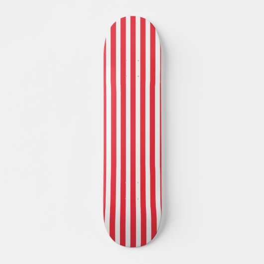 Candy Cane Rot und Weiß einfach, horizontal gestre Skateboard (Vorne)