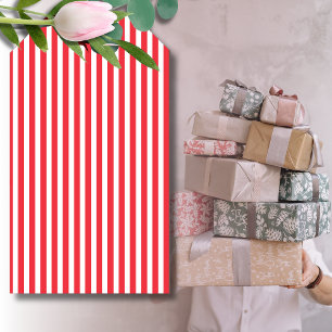Candy Cane Rot und Weiß einfarbig horizontal gestr Geschenkanhänger