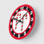 Candy Cane Runde Wanduhr (Winkel)