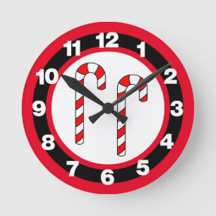 Candy Cane Runde Wanduhr