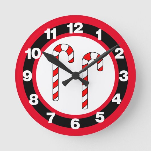 Candy Cane Runde Wanduhr (Vorderseite)