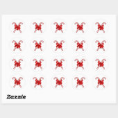 Candy Cane Runder Aufkleber (Blatt)