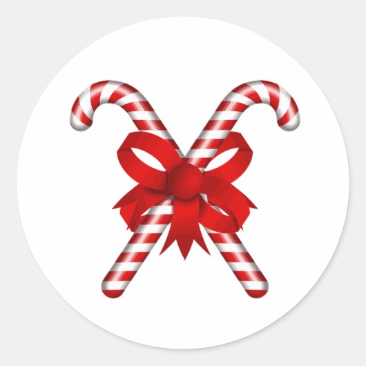 Candy Cane Runder Aufkleber (Vorderseite)