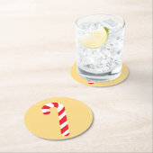 Candy Cane Runder Pappuntersetzer (Vor Ort)