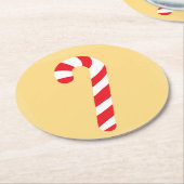 Candy Cane Runder Pappuntersetzer (Angewinkelt)