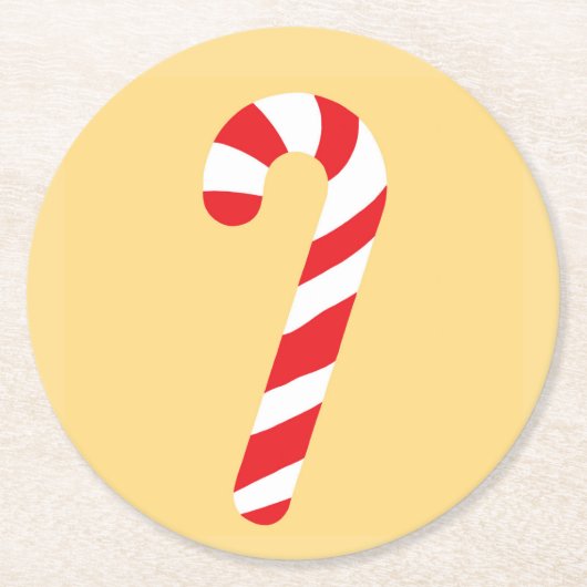 Candy Cane Runder Pappuntersetzer (Vorderseite)