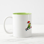 Candy Cane Santa Budgies Zweifarbige Tasse (Links)