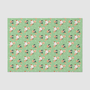 Candy Cane Santa Claus Elf Weihnachtsmuster Seidenpapier