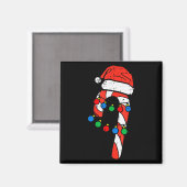 Candy Cane Santa Hat Christmas Lights Xmas Men Wom Magnet (Vorderseite/Rückseite)