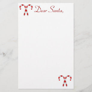 Candy Cane Santa Stationary Briefpapier