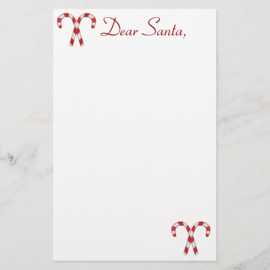 Candy Cane Santa Stationary Briefpapier (Vorderseite)