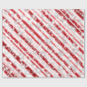 Candy Cane Schneeflocken Glitzern Geschenkpapier (Flach)