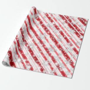 Candy Cane Schneeflocken Glitzern Geschenkpapier