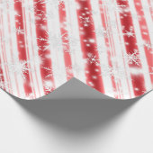 Candy Cane Schneeflocken Glitzern Geschenkpapier (Ecke)