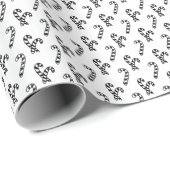 Candy Cane Schwarz-Weiß Muster Geschenkpapier (Rolleneckpunkt)