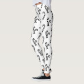 Candy Cane Schwarz-Weiß Muster Leggings (Links)