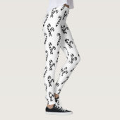 Candy Cane Schwarz-Weiß Muster Leggings (Rechts)